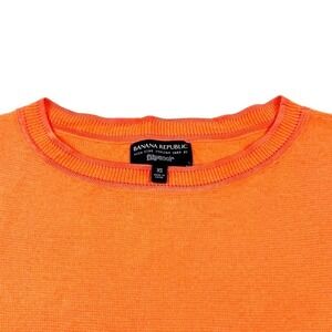 BANANA REPUBLIC Fine Italian Merino Wool Fillpucci Womens Orange Sweater Crew XS